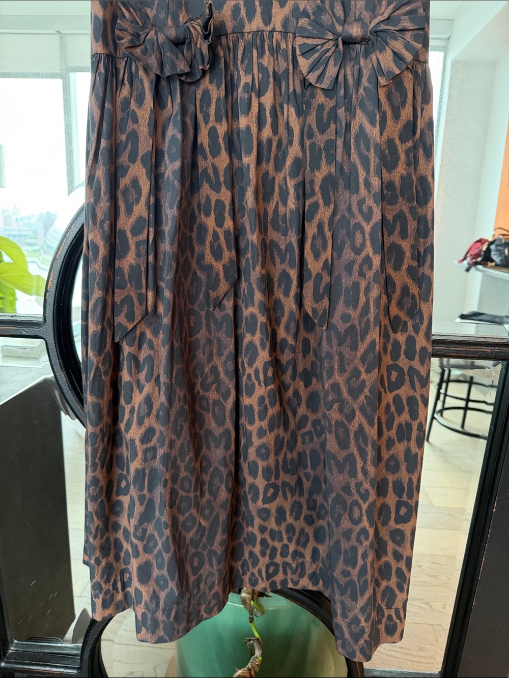 Damson Madder Leopard Print Dress with Bow Accents - Picture 3 of 7